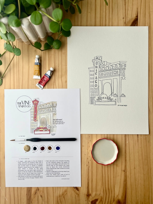 CHICAGO THEATRE WATERCOLOR DIY