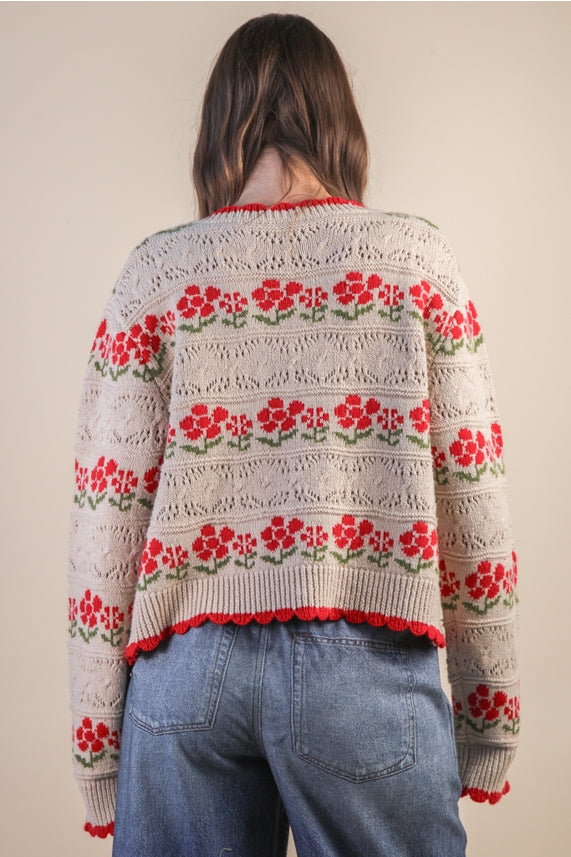 FLORAL GRAPHIC CARDIGAN