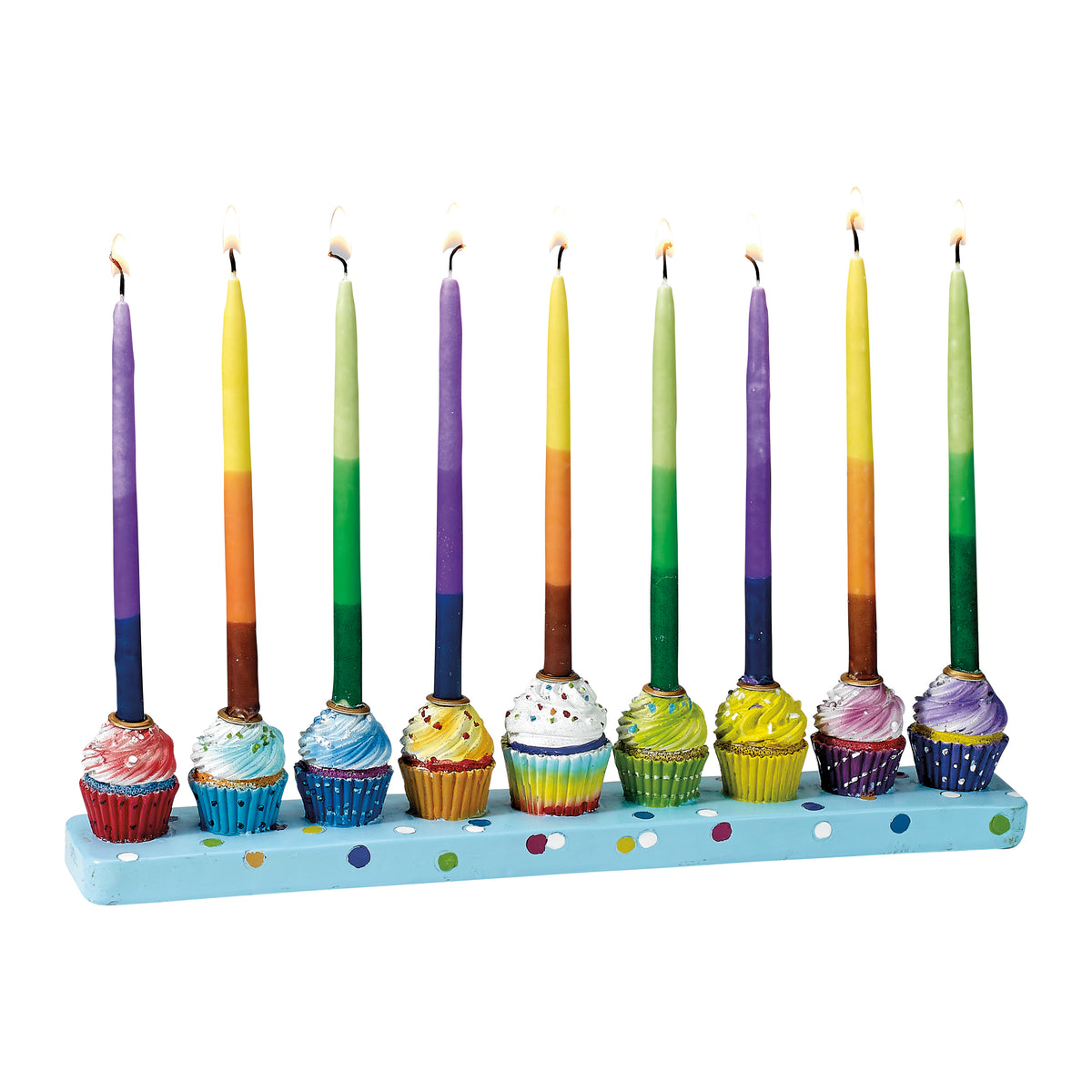 CHANUKAH CANDLES MULTI TRI-COLOR