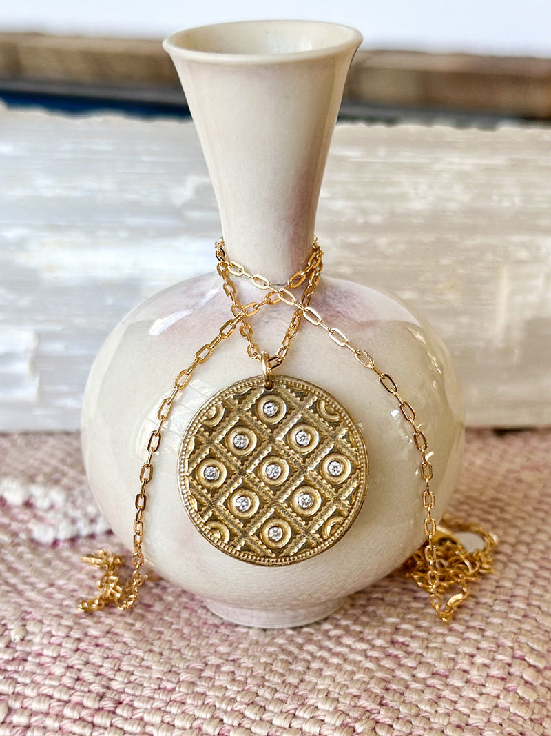 MADRAS NECKLACE 9 YELLOW BRONZE