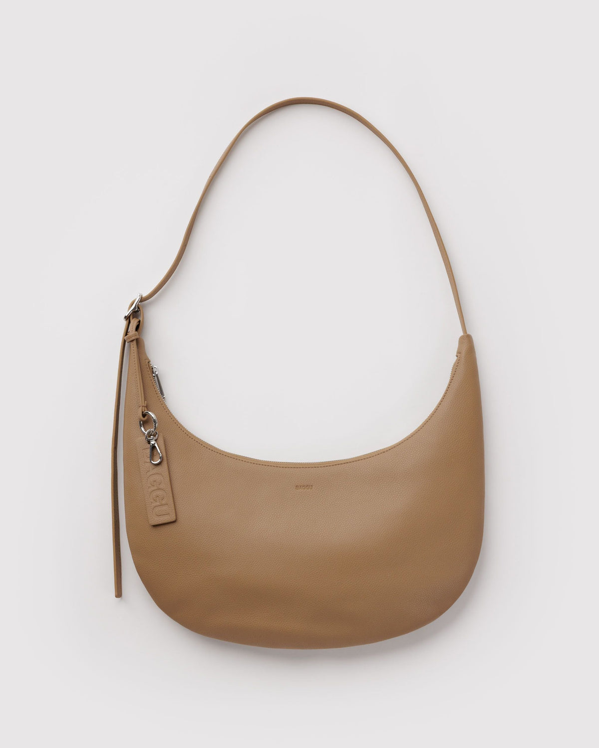 MEDIUM LEATHER FLAT CRESCENT BAG