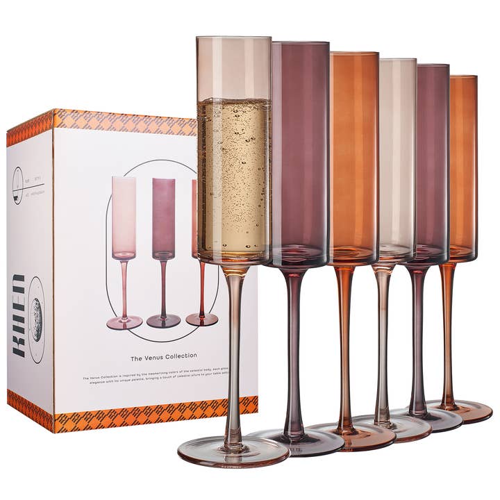 VENUS CHAMPAGNE FLUTE SET/6