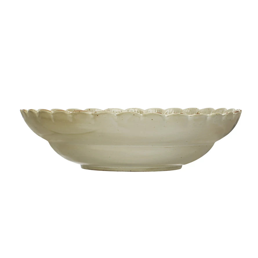 SCALLOPED EDGE BOWL REACTIVE GREEN