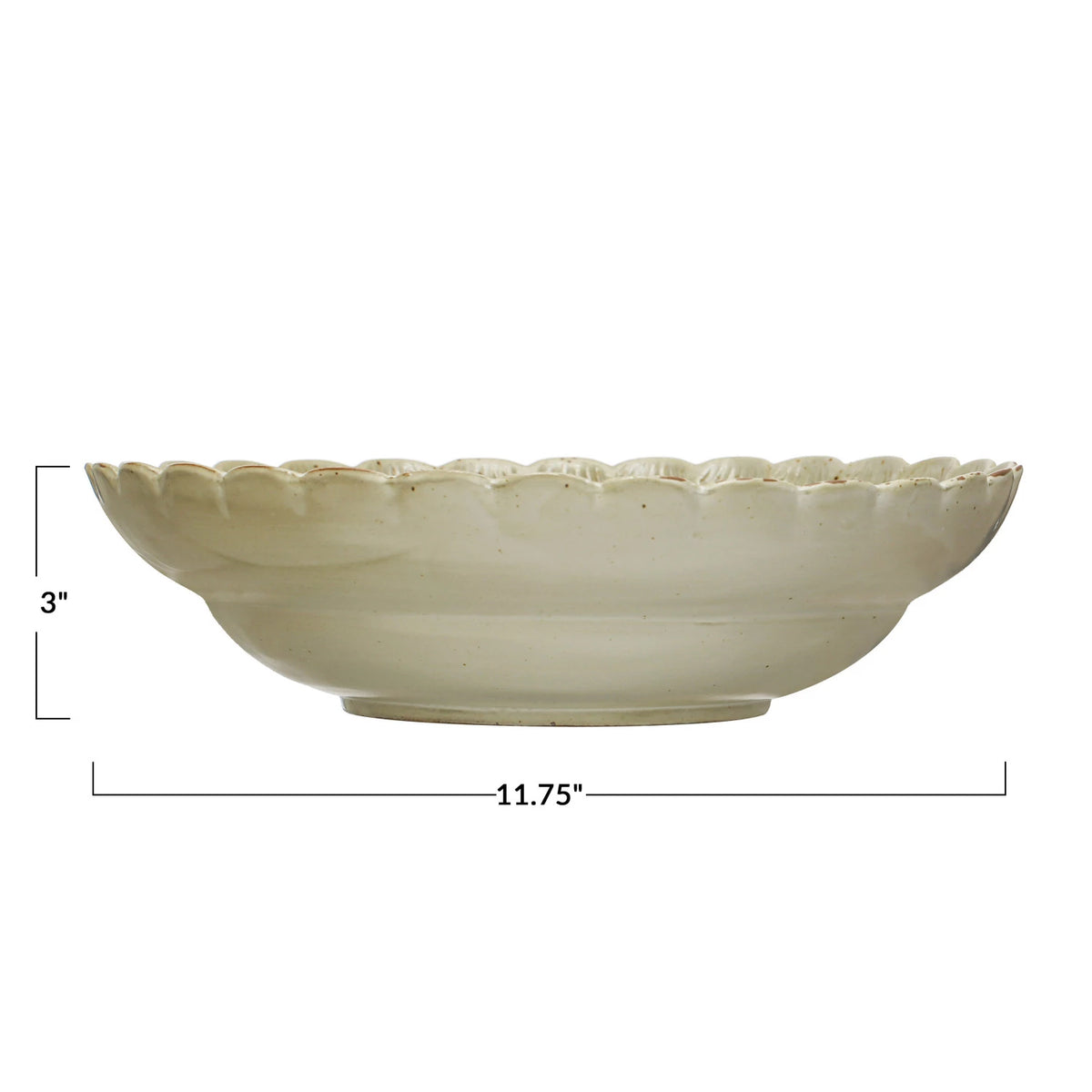 SCALLOPED EDGE BOWL REACTIVE GREEN