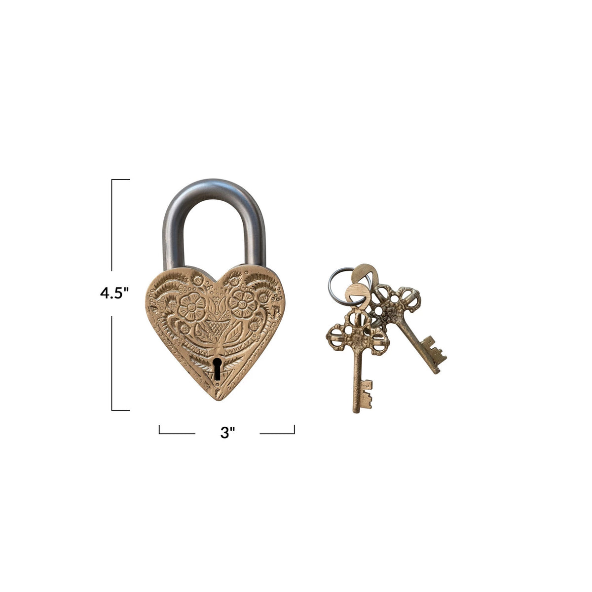 BRASS HEART LOCK