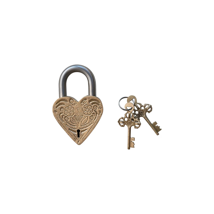 BRASS HEART LOCK