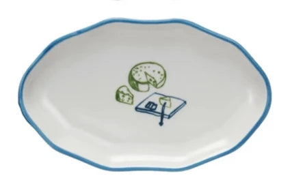 COLORED RIM BISTRO DISH