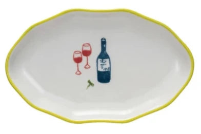COLORED RIM BISTRO DISH