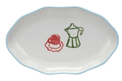 COLORED RIM BISTRO DISH