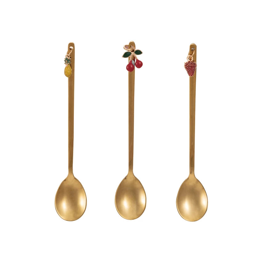 FRUIT CHARM SPOONS SET/3