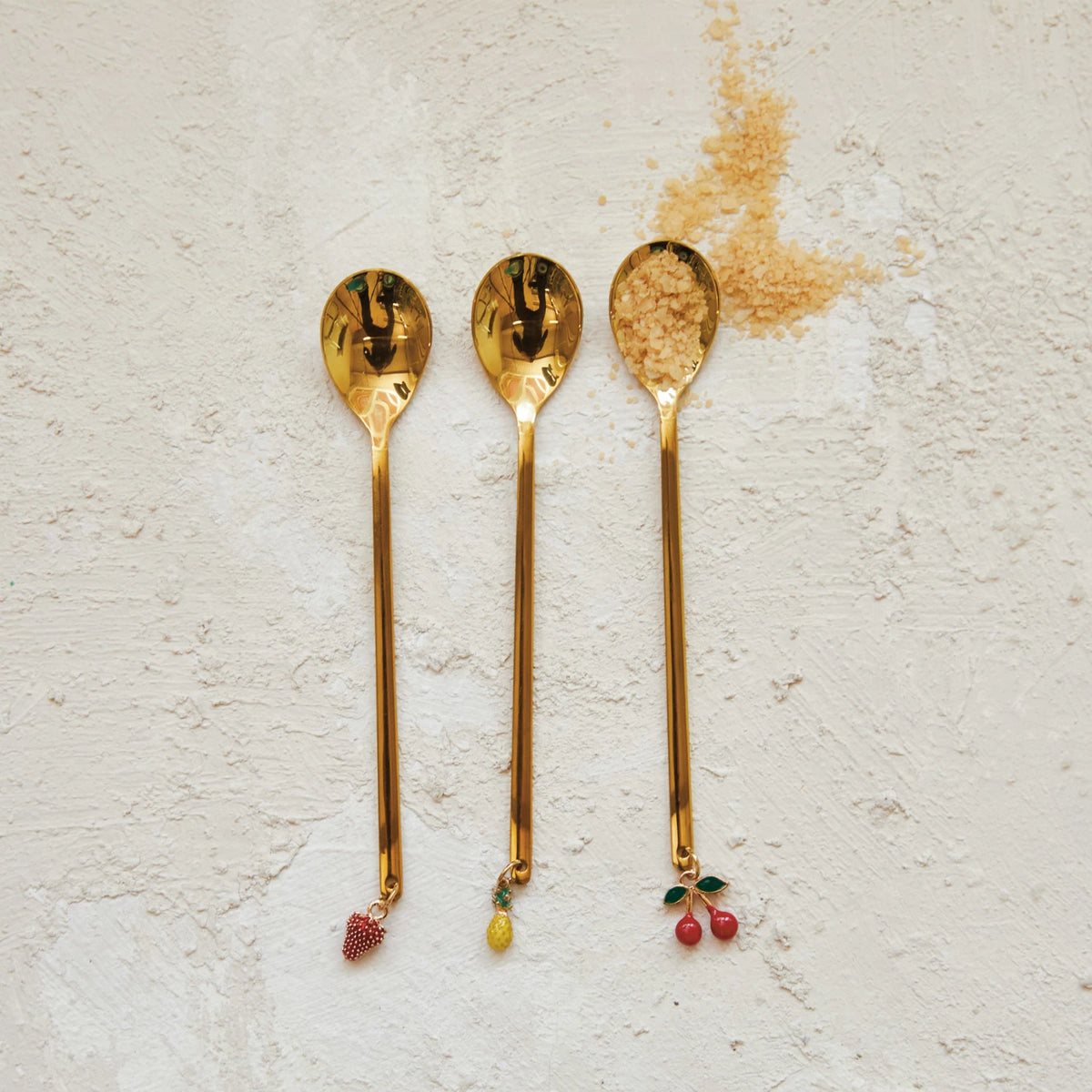 FRUIT CHARM SPOONS SET/3