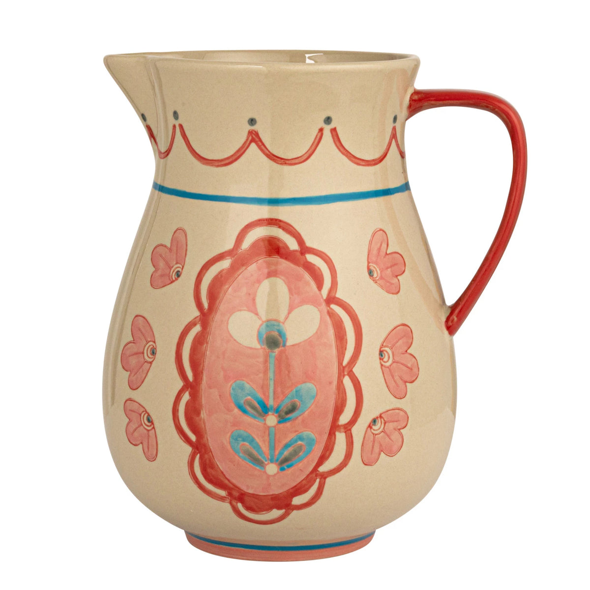FLORAL PAINTED PITCHER
