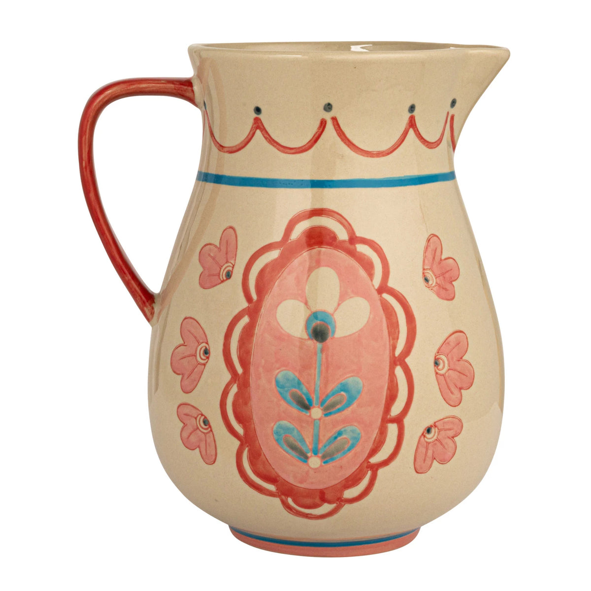 FLORAL PAINTED PITCHER