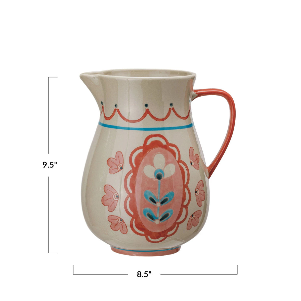 FLORAL PAINTED PITCHER