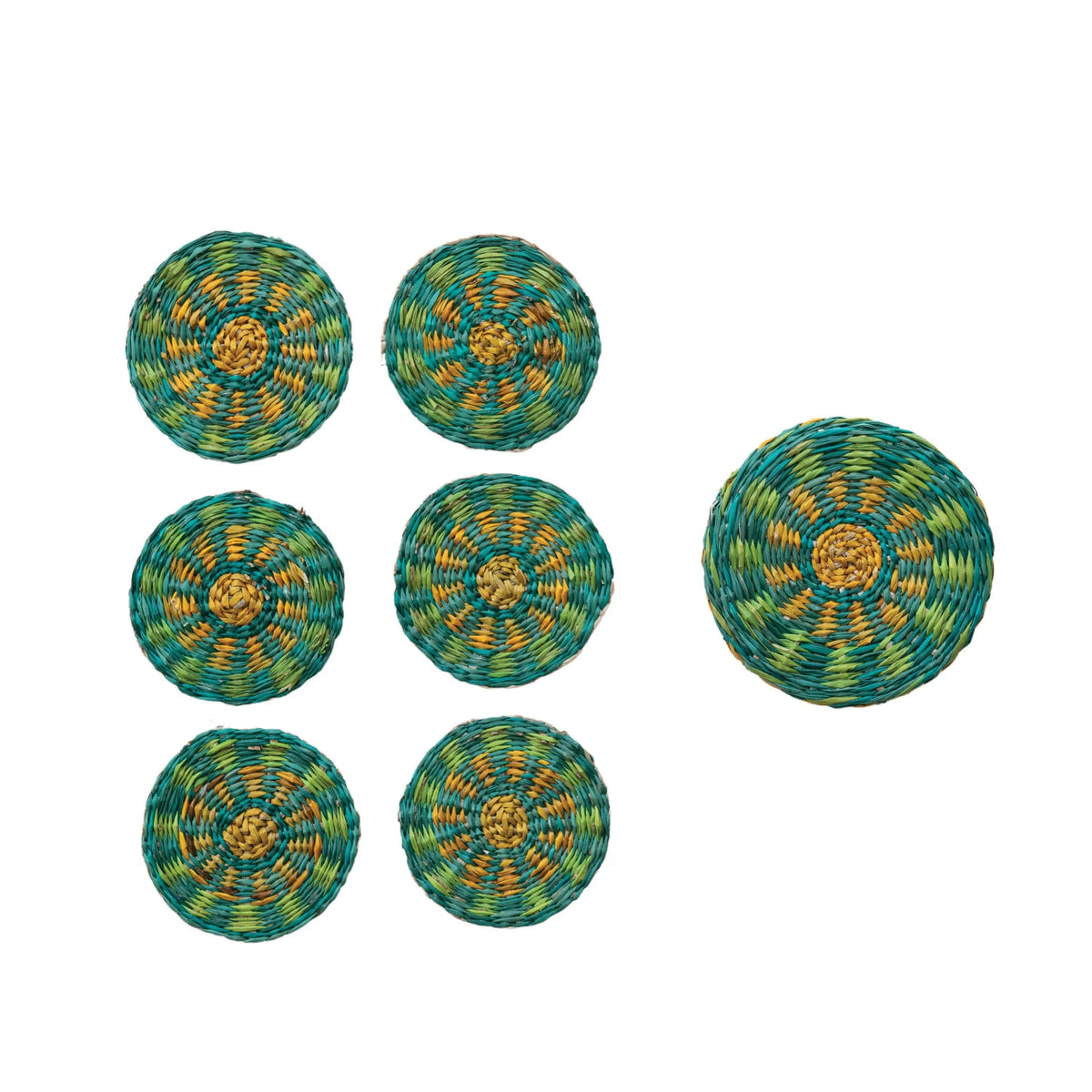 SEAGRASS COASTERS IN BASKET