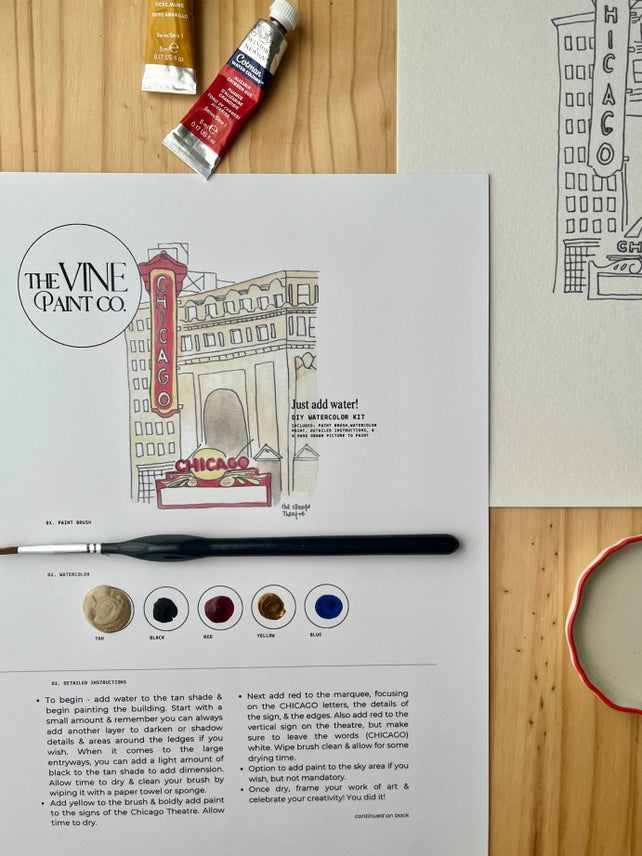 CHICAGO THEATRE WATERCOLOR DIY