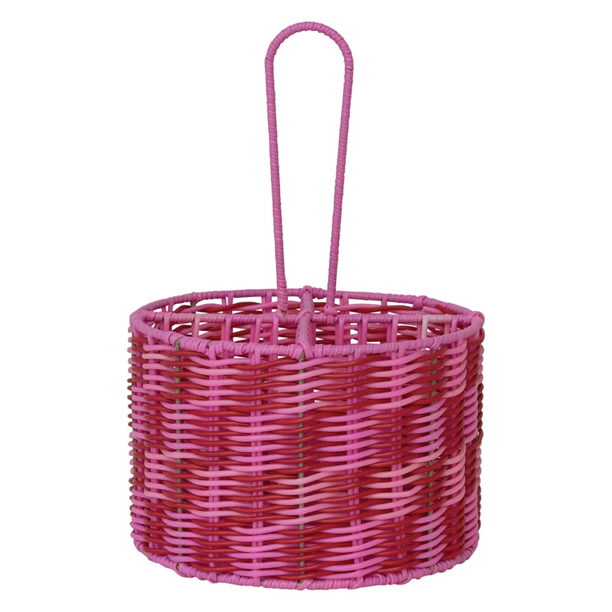 WOVEN PLASTIC 4 SECTION CADDY