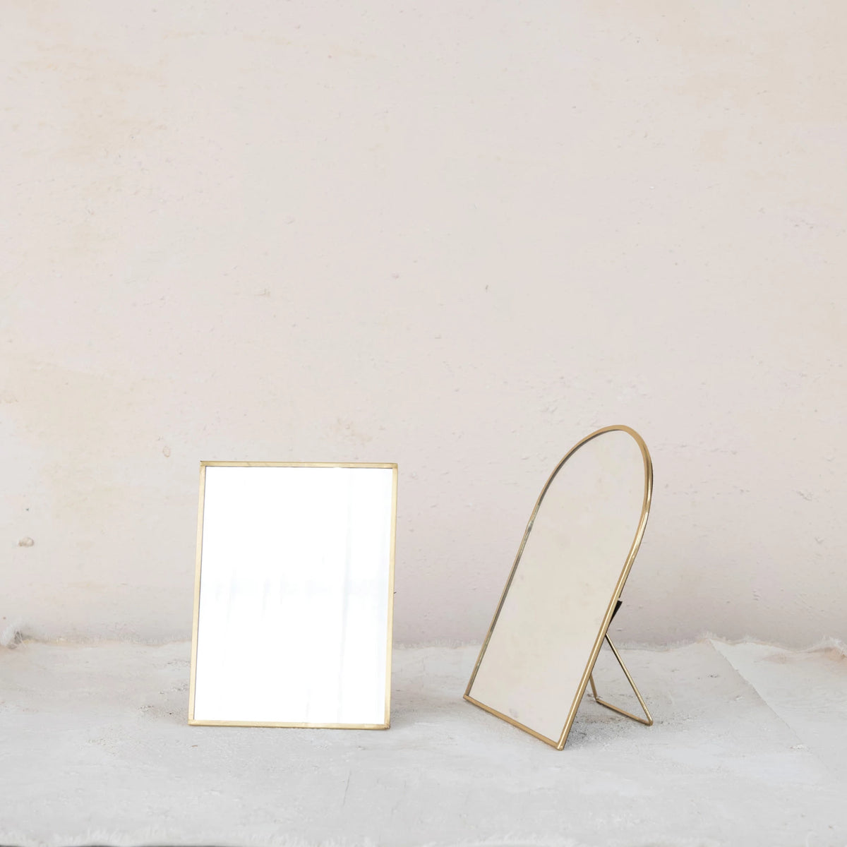 BRASS STANDING MIRROR