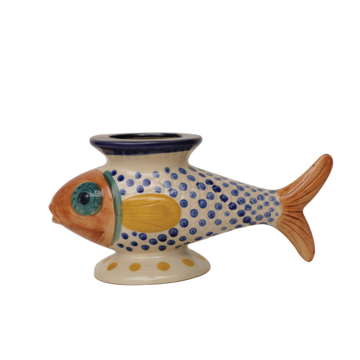 FOOTED FISH VASE