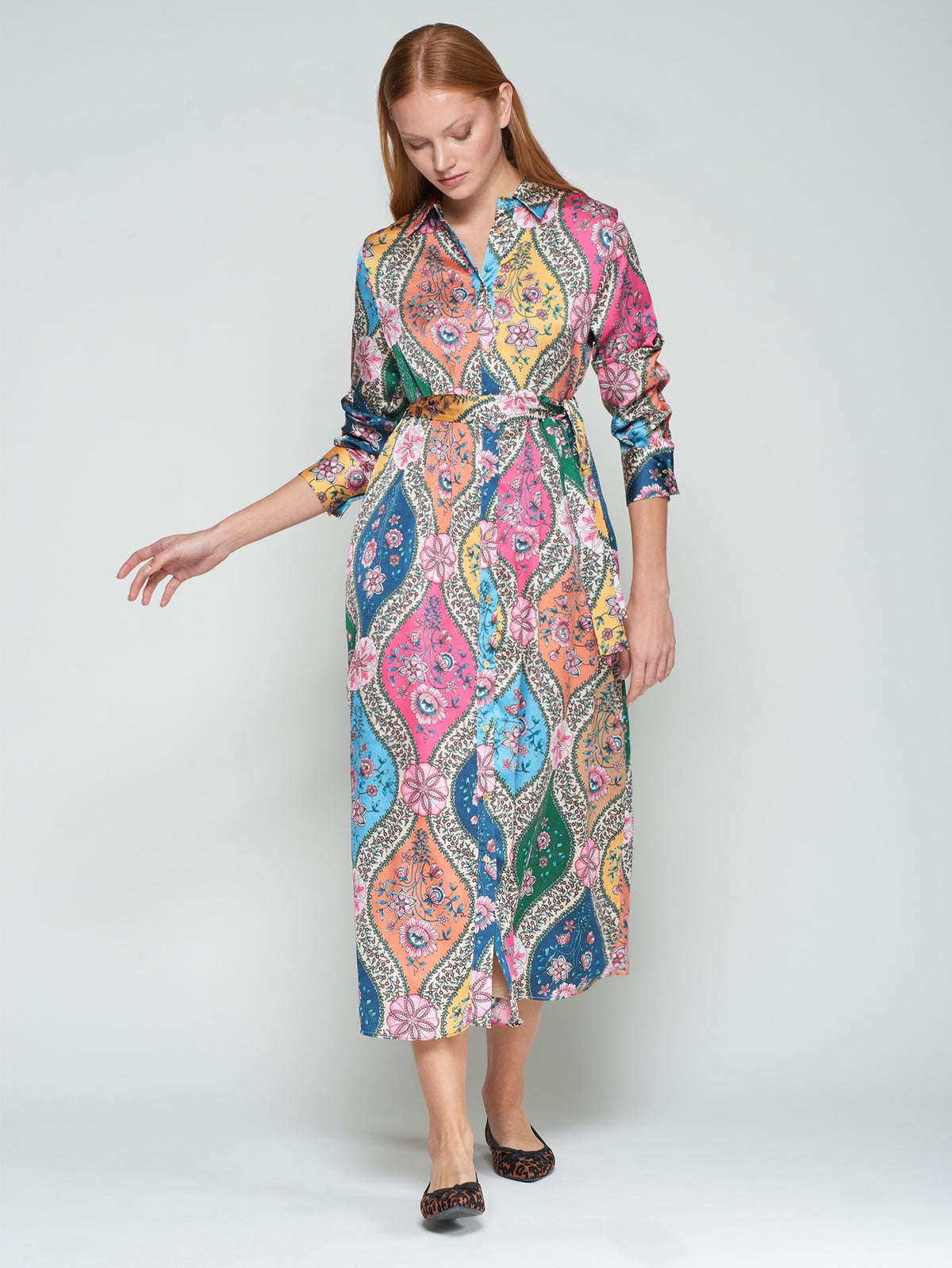 FLORAL SHIRT DRESS