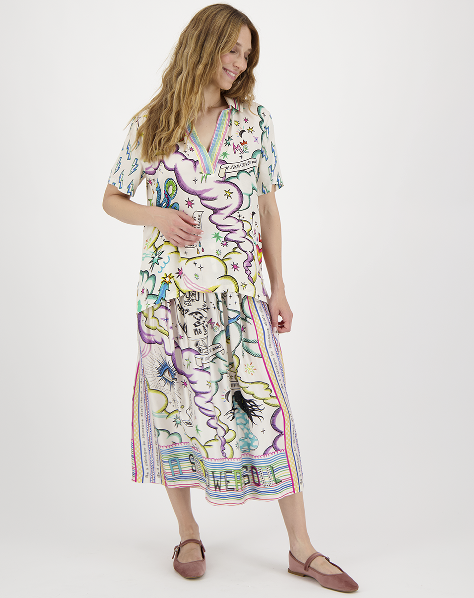 VANESSA PRINTED MIDI SKIRT