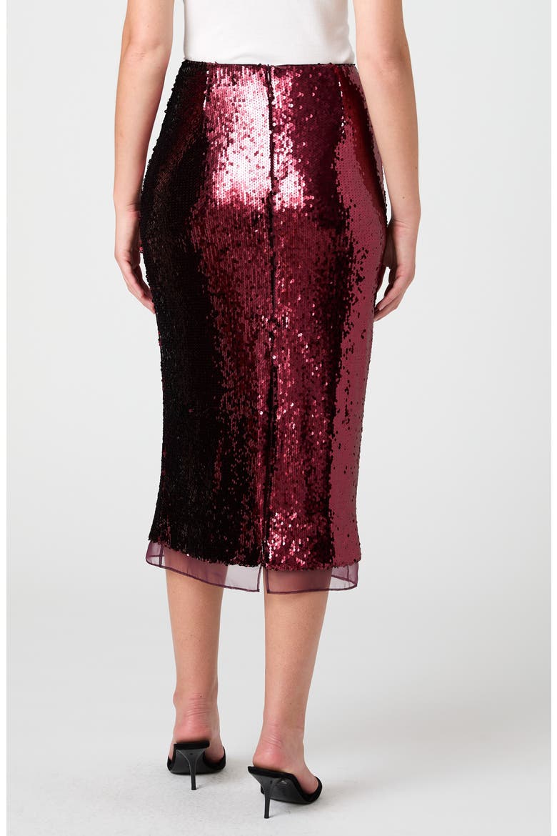 COSETTE STRETCH SEQUIN MIDI SKIRT