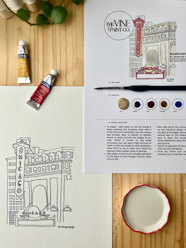 CHICAGO THEATRE WATERCOLOR DIY