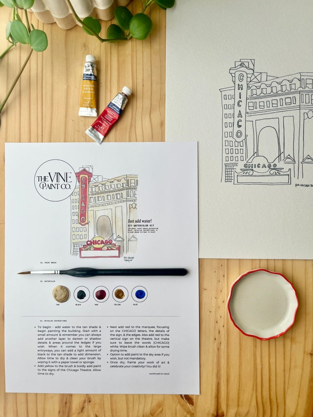 CHICAGO THEATRE WATERCOLOR DIY