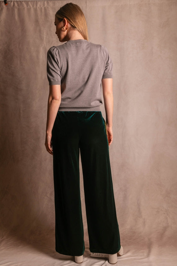VELVET CONTRAST SIDE STRIPE PANT
