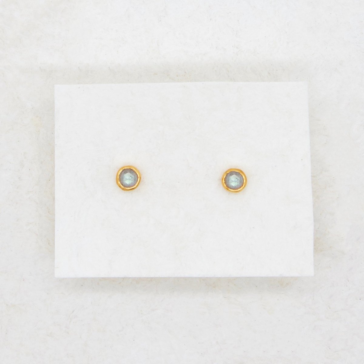 FACETED LABRADORITE STUD
