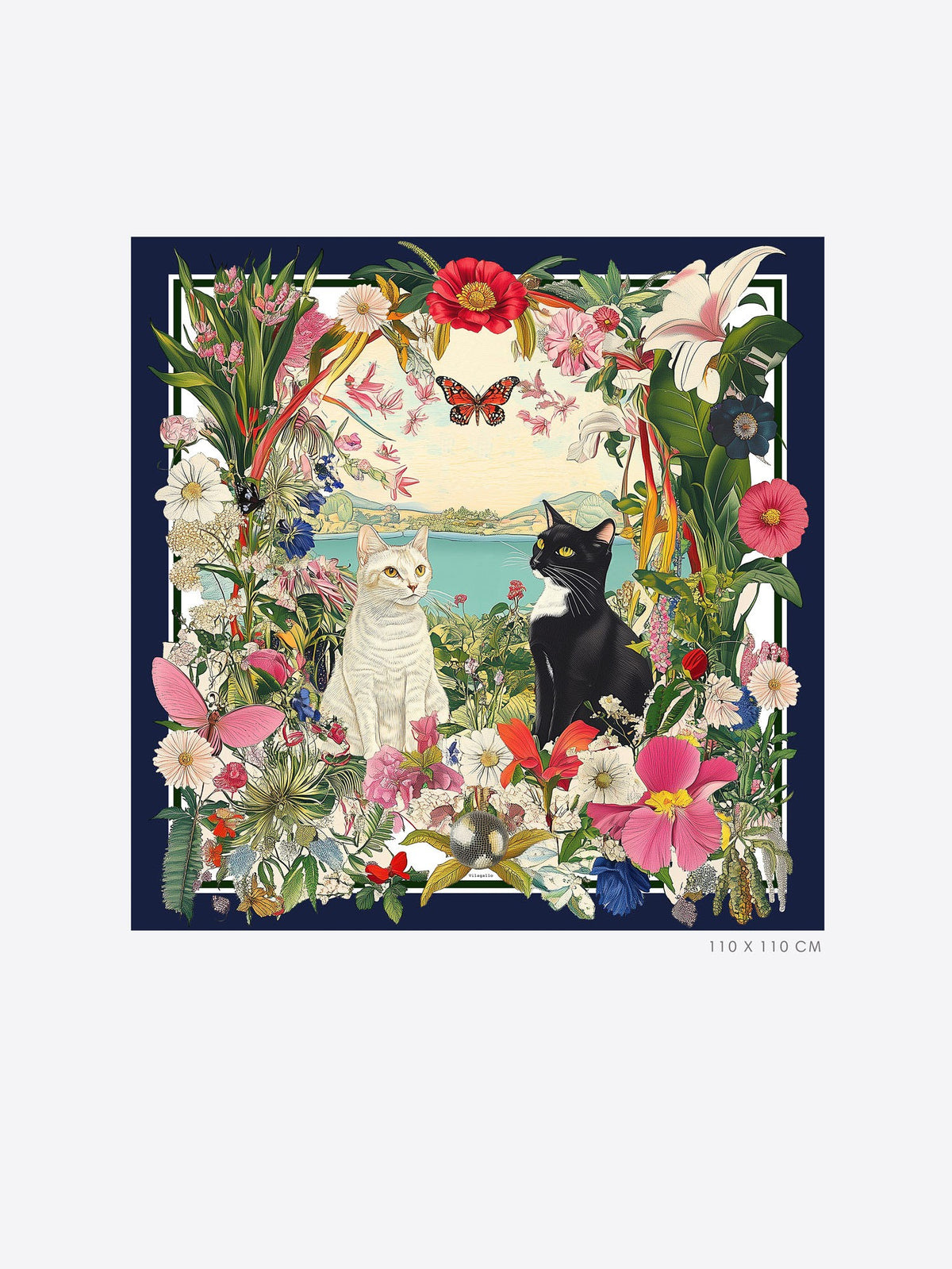 CAT FLORAL SCARF