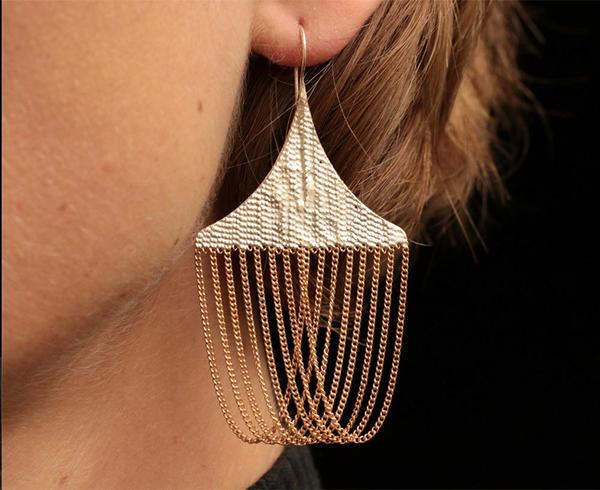 CHANDALIER EARRING BRASS/SILVER
