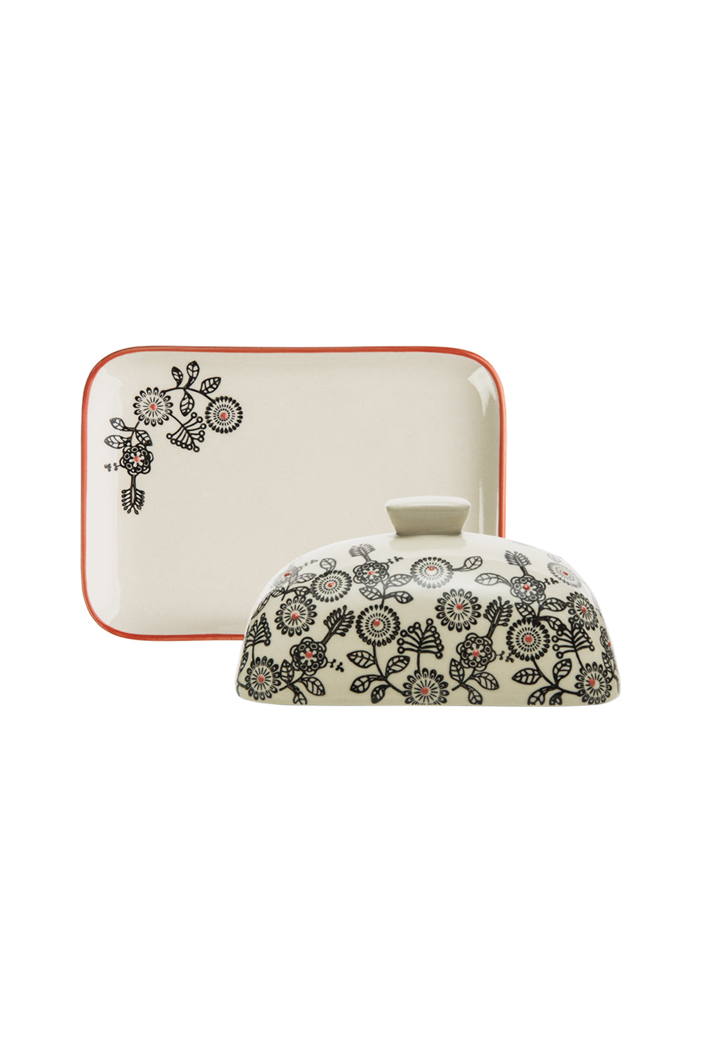 BUTTER DISH FLORAL