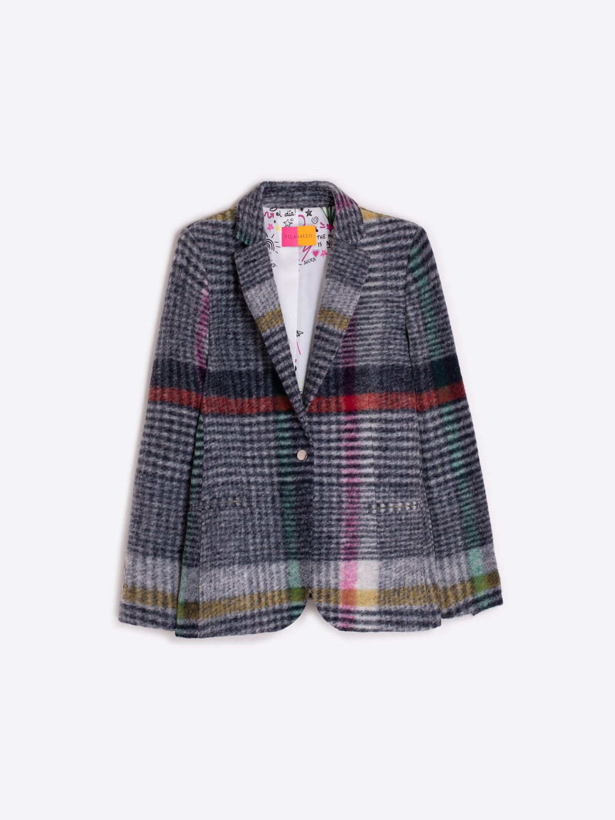 MIXED PLAID BLAZER