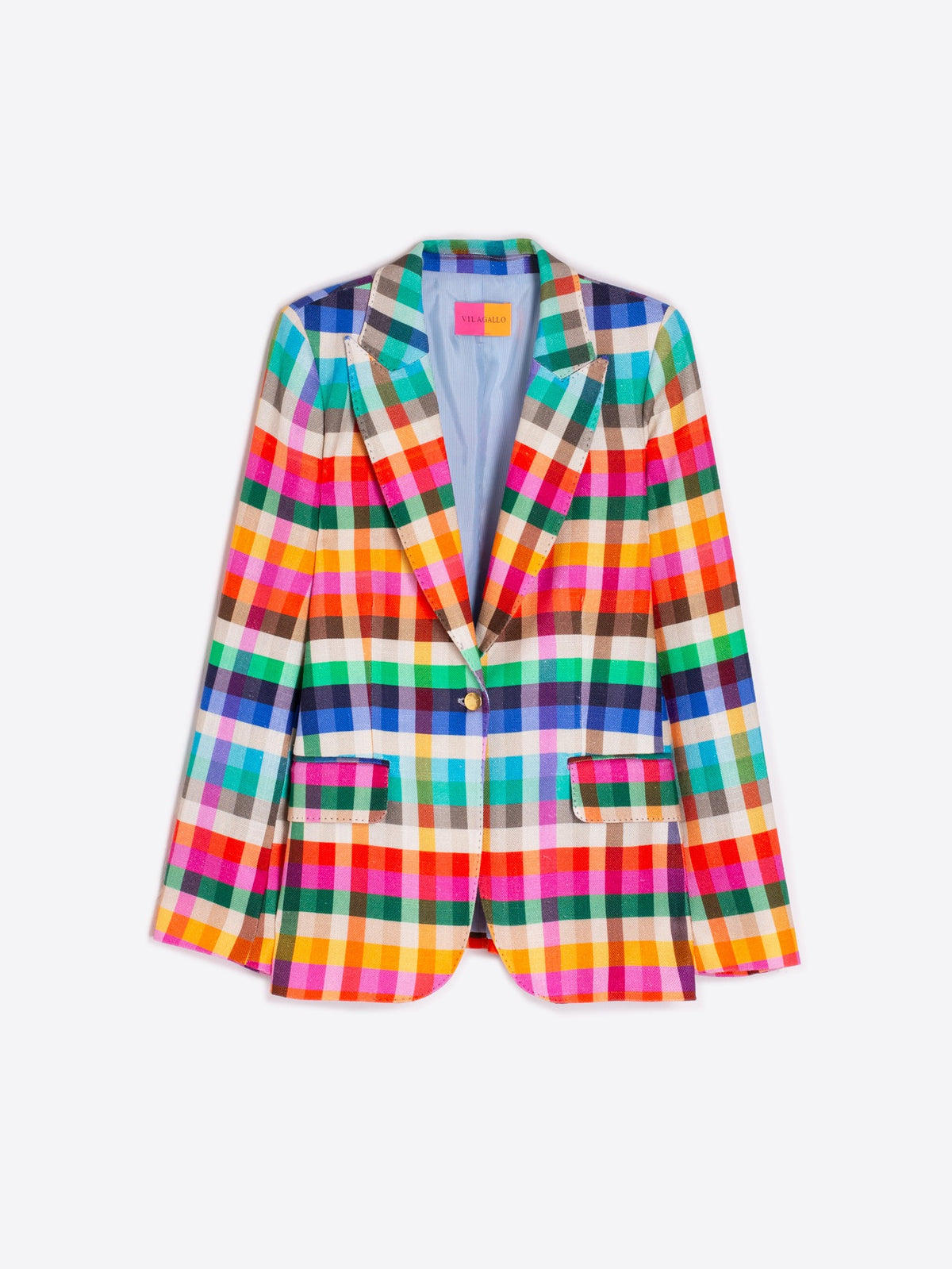 LINEN CHECK BLAZER