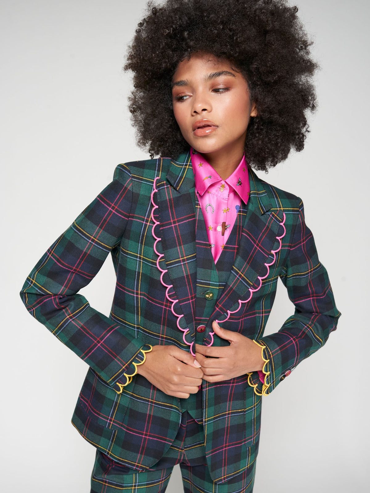 PLAID BLAZER