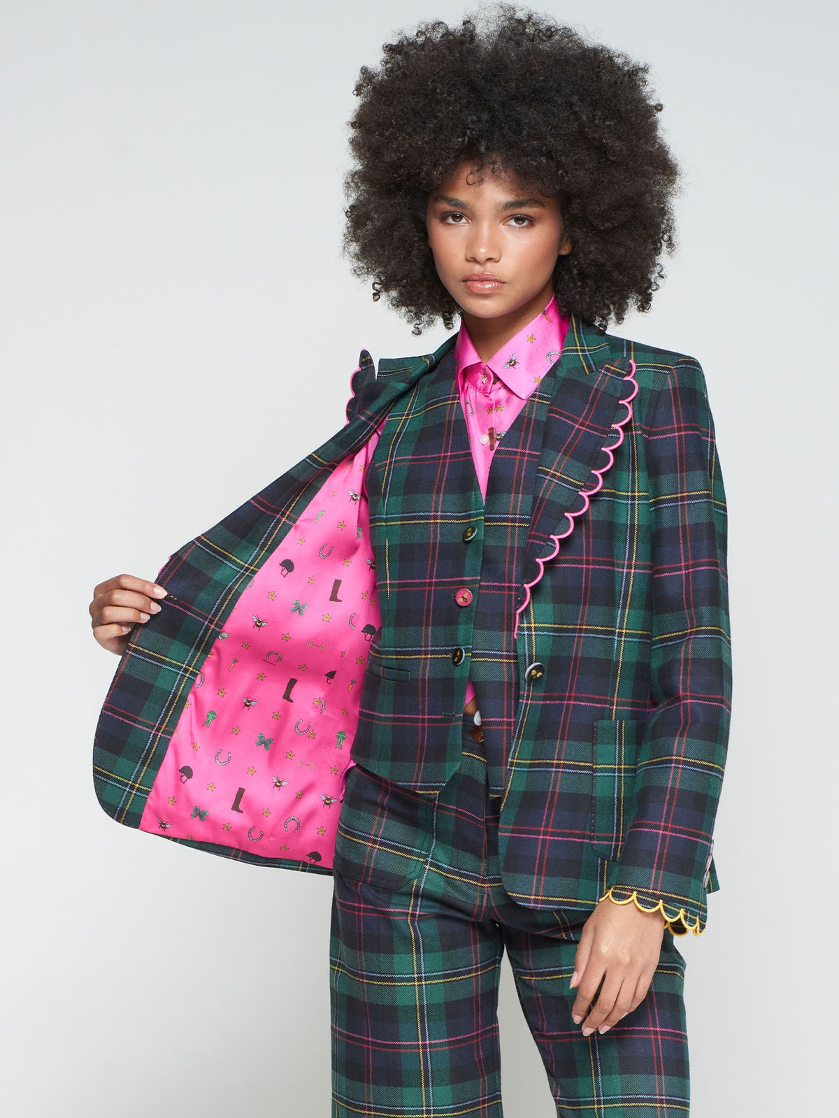 PLAID BLAZER