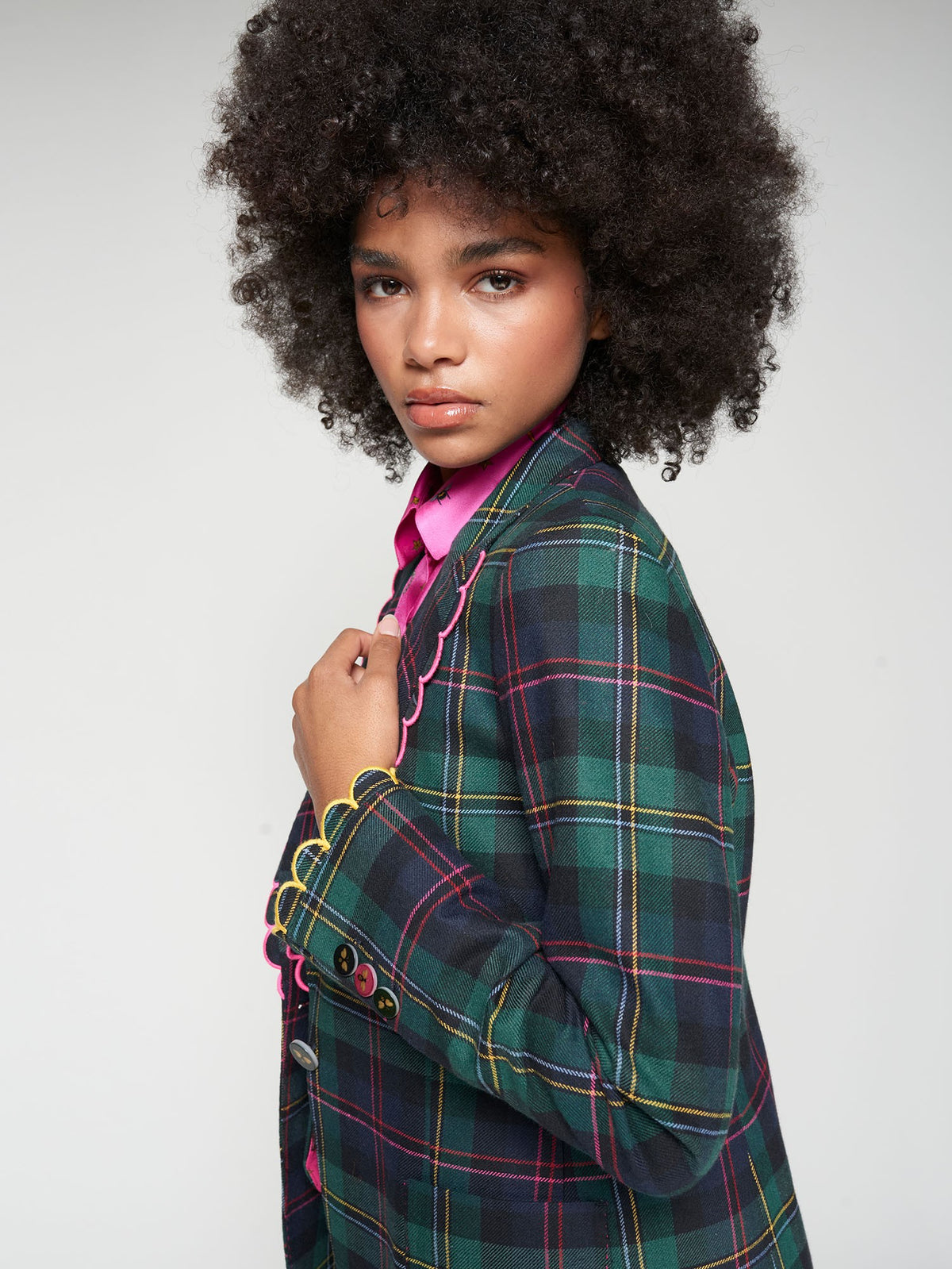 PLAID BLAZER
