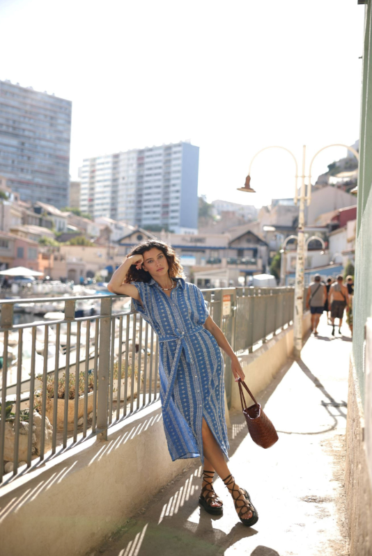 EYELET LONG DRESS