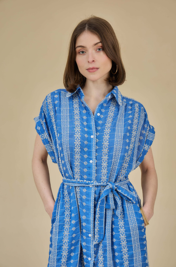 EYELET LONG DRESS