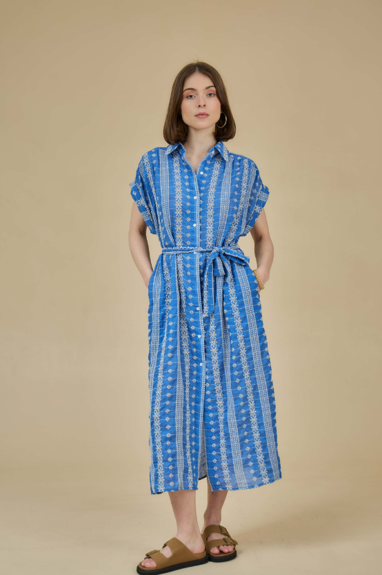 EYELET LONG DRESS