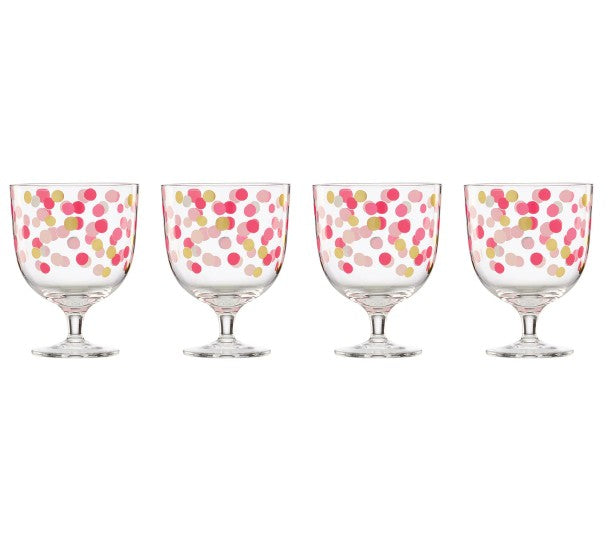 KS RAINING CONFETTI SHORT WINE GLASS/4