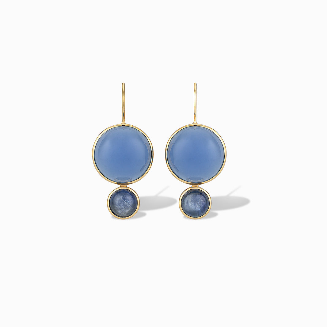 COLORBLOCK EARRING BLUE CHALC/KYANITE