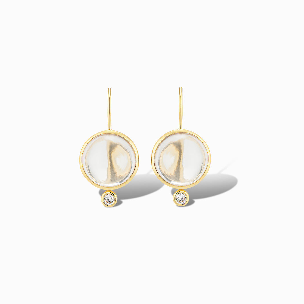 TINI MINI EARRING CLEAR QUARTZ