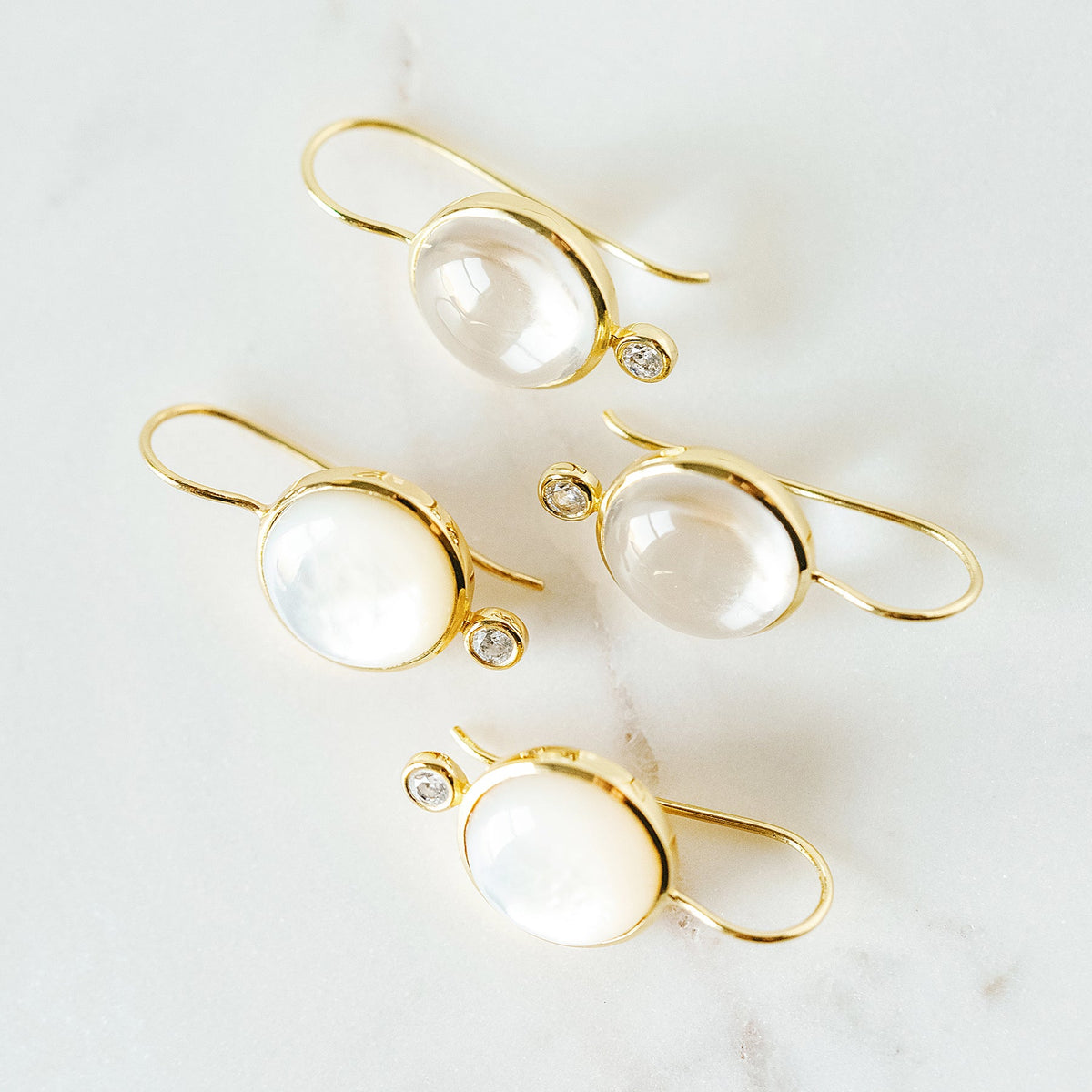 TINI MINI EARRING CLEAR QUARTZ