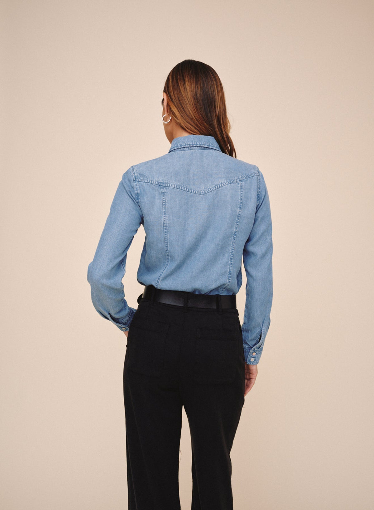 LONG SLEEVE SEAMED SHIRT