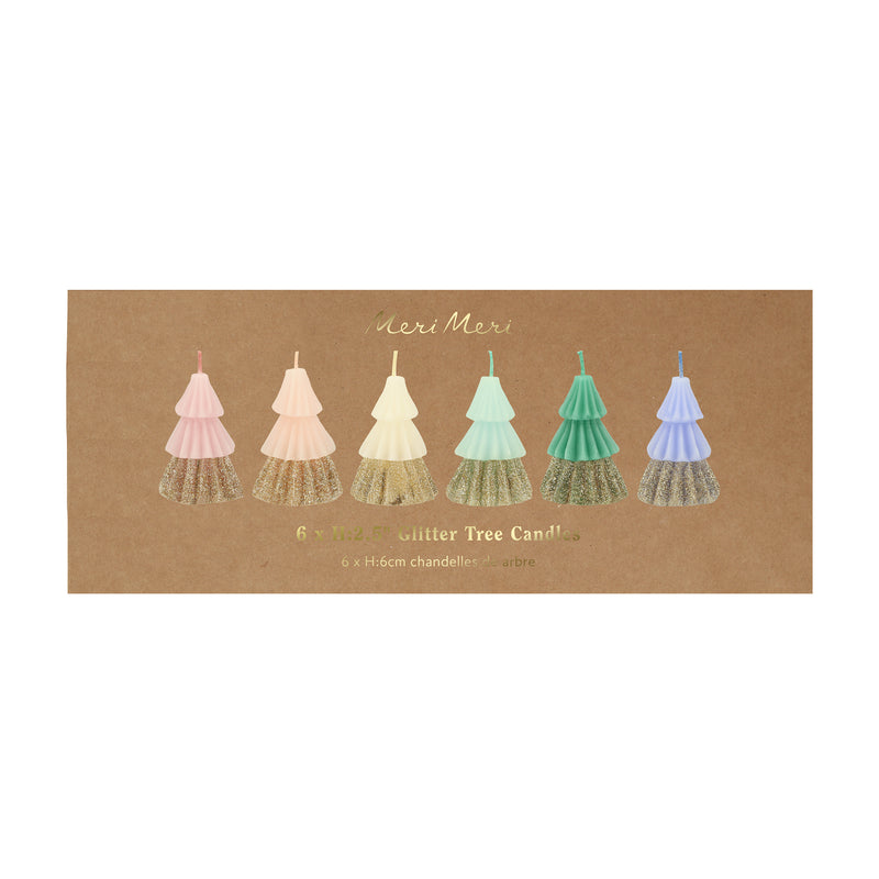 RAINBOW GLITTER TREE CANDLES