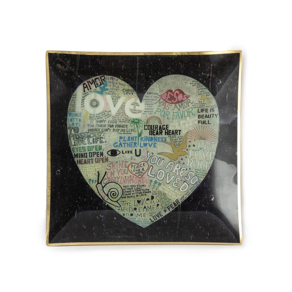 LARGE SQUARE DECOUPAGE PLATE