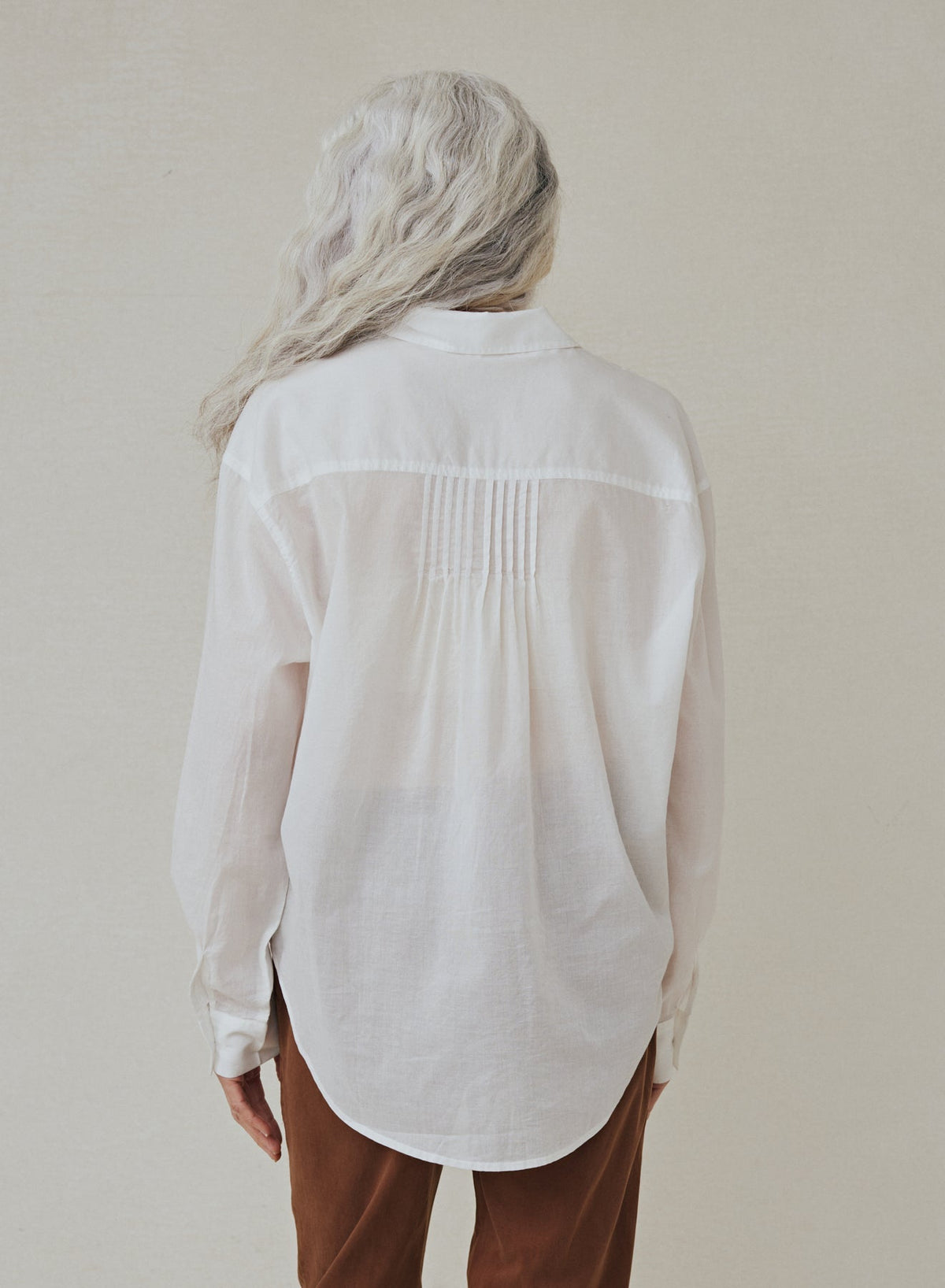 PINTUCKED FLOWY SHIRT