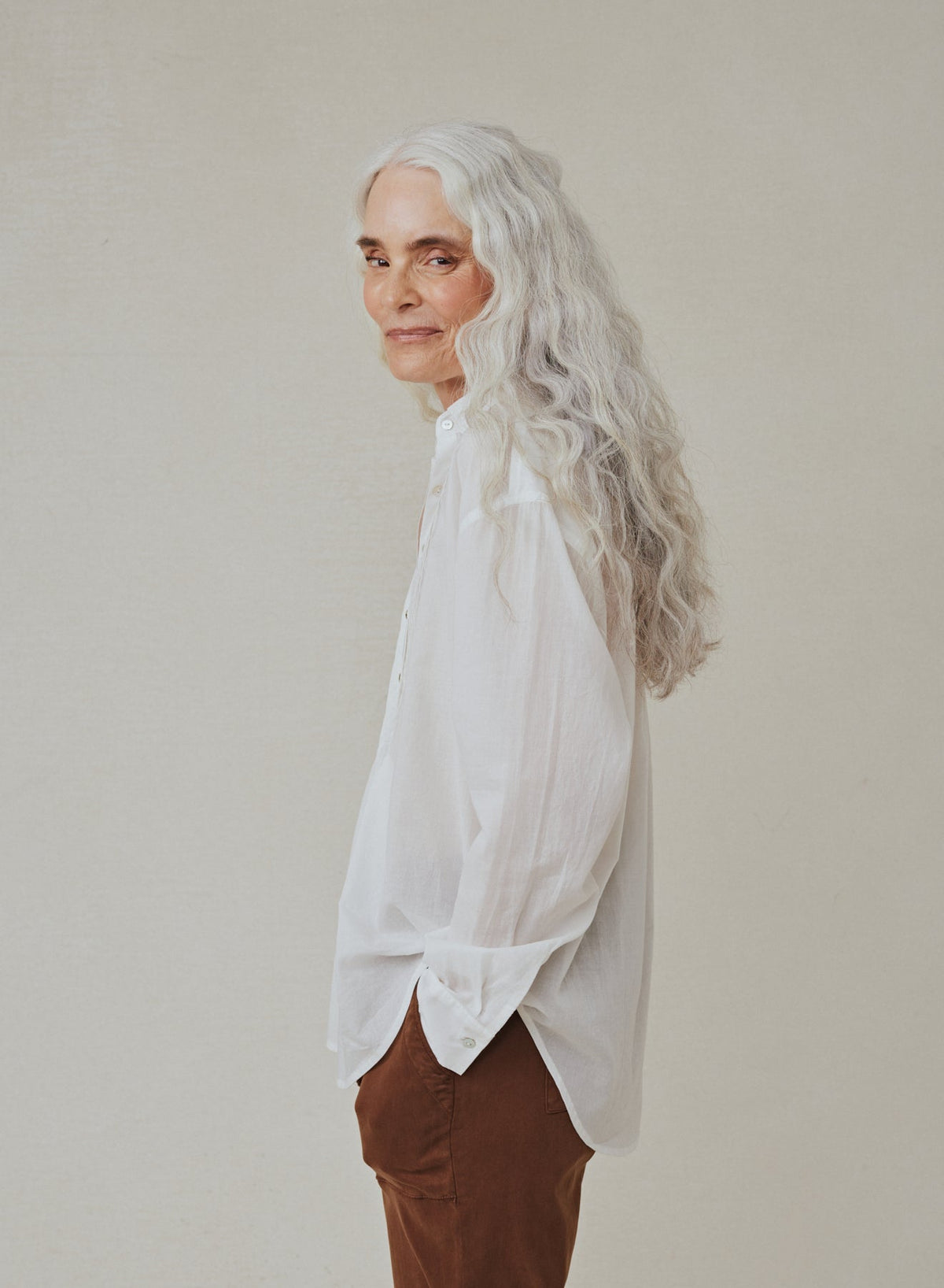 PINTUCKED FLOWY SHIRT